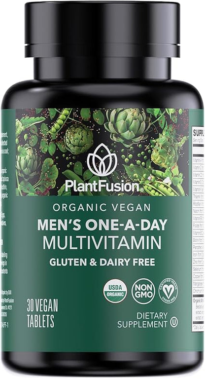 Men's Organic Vegan Once Daily Multivitamin Tablets by Plant Fusion