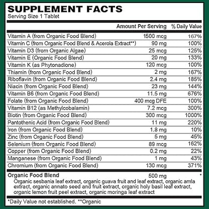 Men's Organic Vegan Once Daily Multivitamin Tablets by Plant Fusion