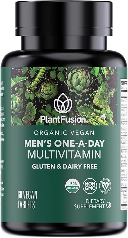 Men's Organic Vegan Once Daily Multivitamin Tablets by Plant Fusion