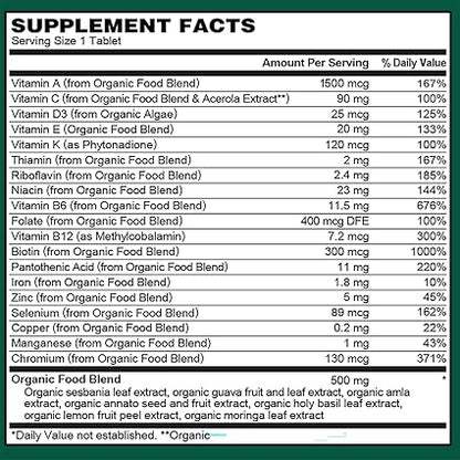Men's Organic Vegan Once Daily Multivitamin Tablets by Plant Fusion