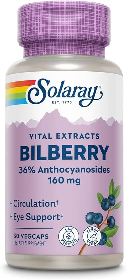 Bilberry Extract 160mg Capsules by Solaray