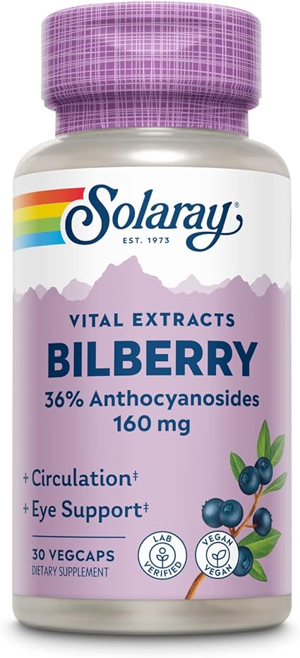 Bilberry Extract 160mg Capsules by Solaray