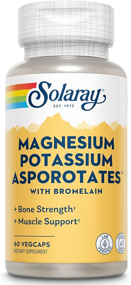Magnesium Potassium Asporotates with Bromelain Capsules by Solaray