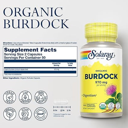 Organic Burdock Root Capsules by Solaray