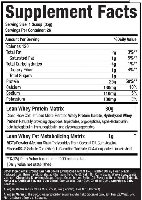 Lean Whey Protein Come at Me Cannoli by Muscle Sport