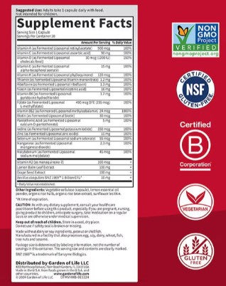 Fermented Liposomal Multivitamin + Heart Health Capsules by Garden of Life