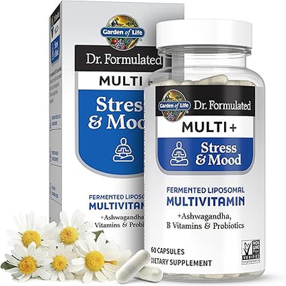 Fermented Liposomal Multivitamin + Stress & Mood Capsules by Garden of Life