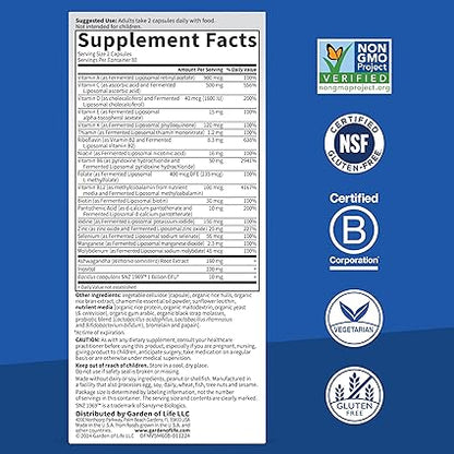Fermented Liposomal Multivitamin + Stress & Mood Capsules by Garden of Life