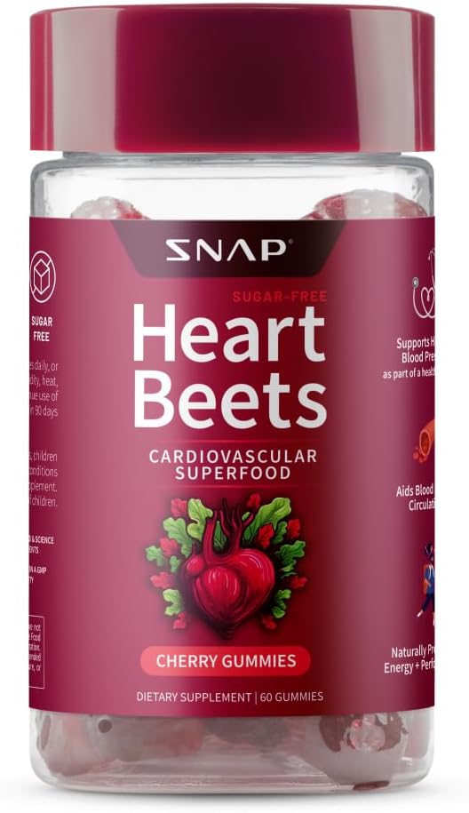 Heart Beets Cherry Gummies by Snap Supplements