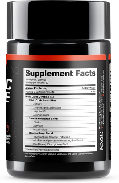 Nitric Oxide Booster Capsules by Snap Supplements