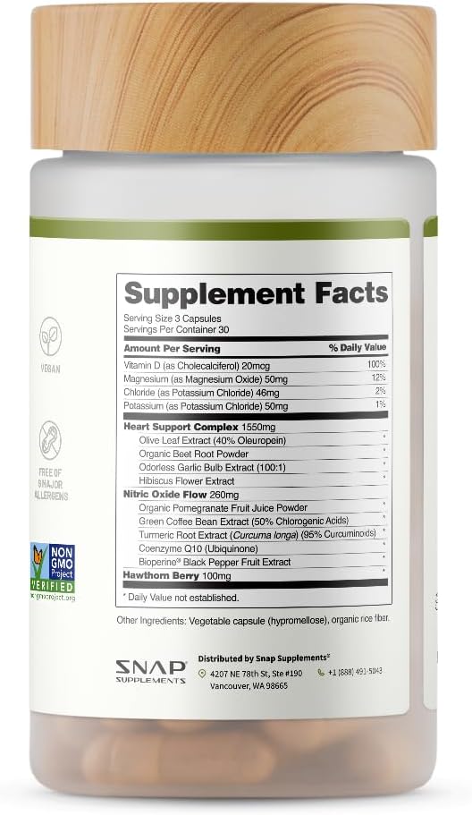 Heart Health Support Capsules by Snap Supplements