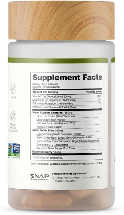 Heart Health Support Capsules by Snap Supplements