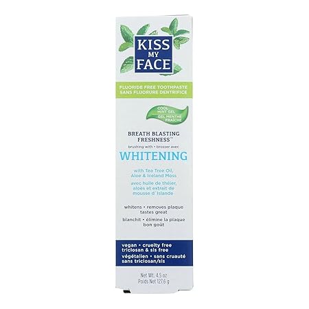 Super White Flouride Free Cool Mint Gel Toothpaste by Kiss My Face
