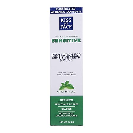 Sensitive Flouride Free Whitening Citrus Mint Toothpaste by Kiss My Face