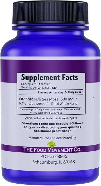 Organic Irish Sea Moss Capsules by The Food Movement