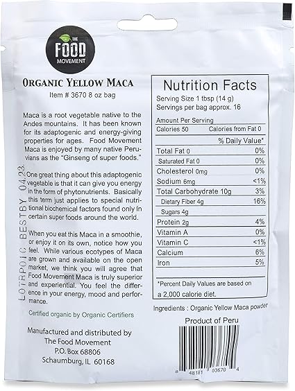 Organic Yellow Maca Powder by The Food Movement