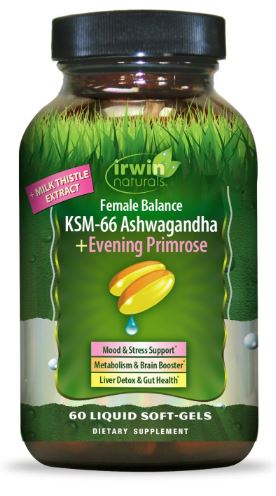 Female Balance KSM-66 Ashwagandha + Evening Primrose Softgels by Irwin Naturals
