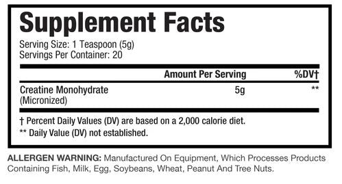 Creatine Monohydrate Unflavored 1000g Powder by Muscle Sport