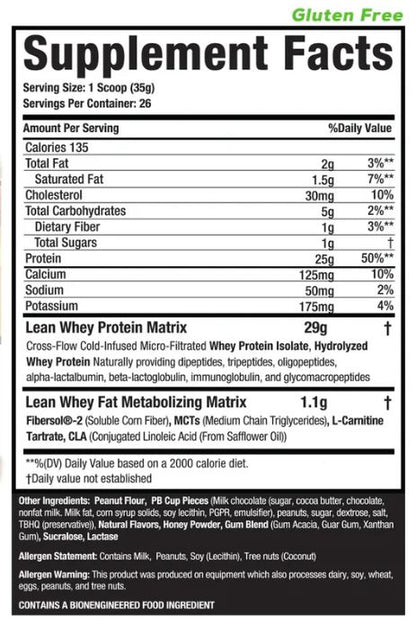 Lean Whey Protein Peanut Butter Gone Bananas by Muscle Sport