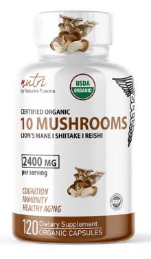 10 Mushroom Blend Organic Capsules by Nature's Fusions