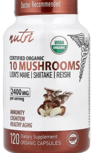 10 Mushroom Blend Organic Capsules by Nature's Fusions