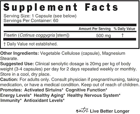 Senofi Fisetin Capsules by Nature's Fusions