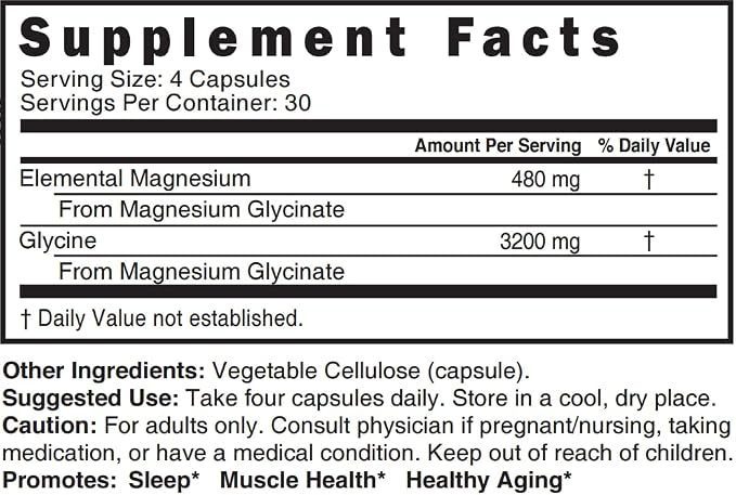 Magnesium Glycinate Capsules by Nature's Fusions
