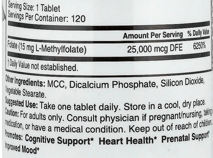 Methyl Folate 15mg Tablets by Nature's Fusions