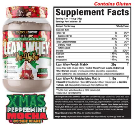 Lean Whey Protein XMas Peppermint Mocha Cookie Shake by Muscle Sport