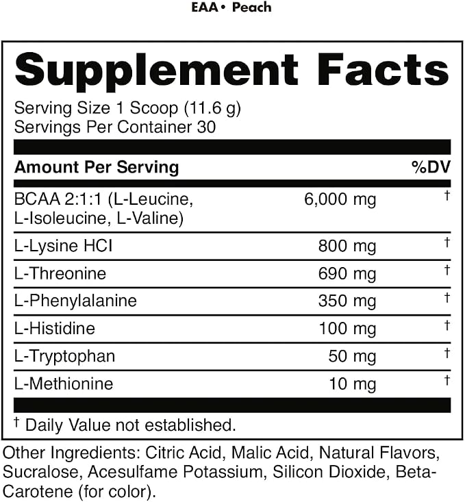 Essential Amino Acids Peach Powder by Bucked Up