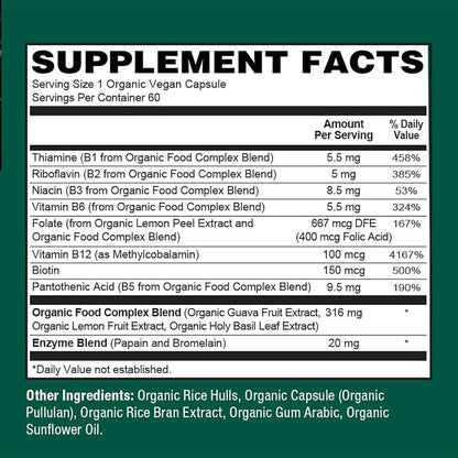Organic Vegan B-Complex Capsules by Plant Fusion
