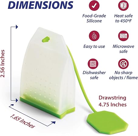 Silicone Reusable Tea Infuser Bags by HIC Kitchen