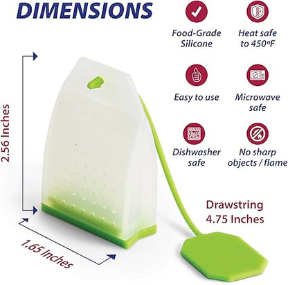 Silicone Reusable Tea Infuser Bags by HIC Kitchen