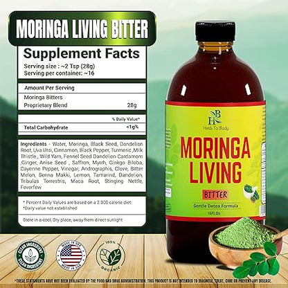 Moringa Living Bitters Liquid Formula by Herb to Body