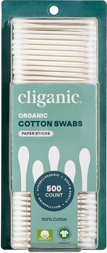 Organic Cotton Swabs by Cliganic