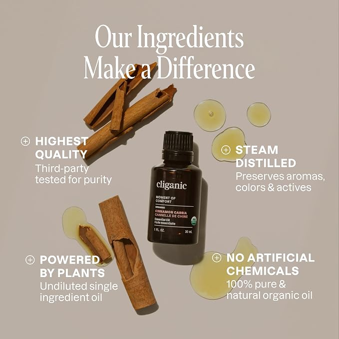 Organic Cinnamon Cassia Essential Oil by Cliganic