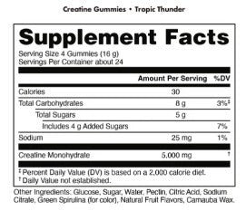 Creatine Gummy Bucks Tropic Thunder by Bucked Up