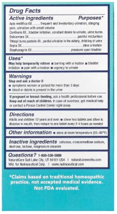 UTI Homeopathic Tablets by Natural Care