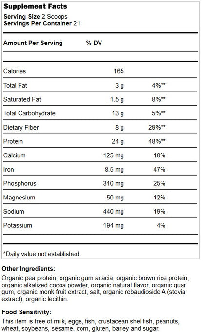 Organic Plant Protein Chocolate by Bluebonnet