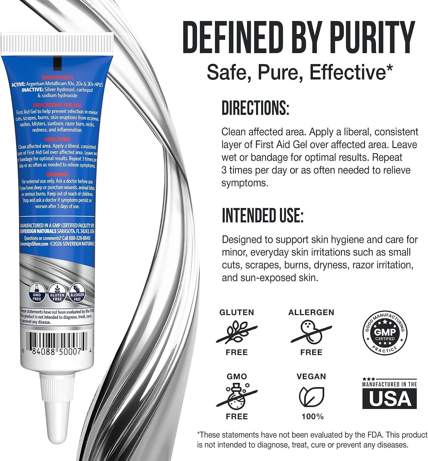 First Aid Gel with Fine Tip Dispense by Sovereign Silver