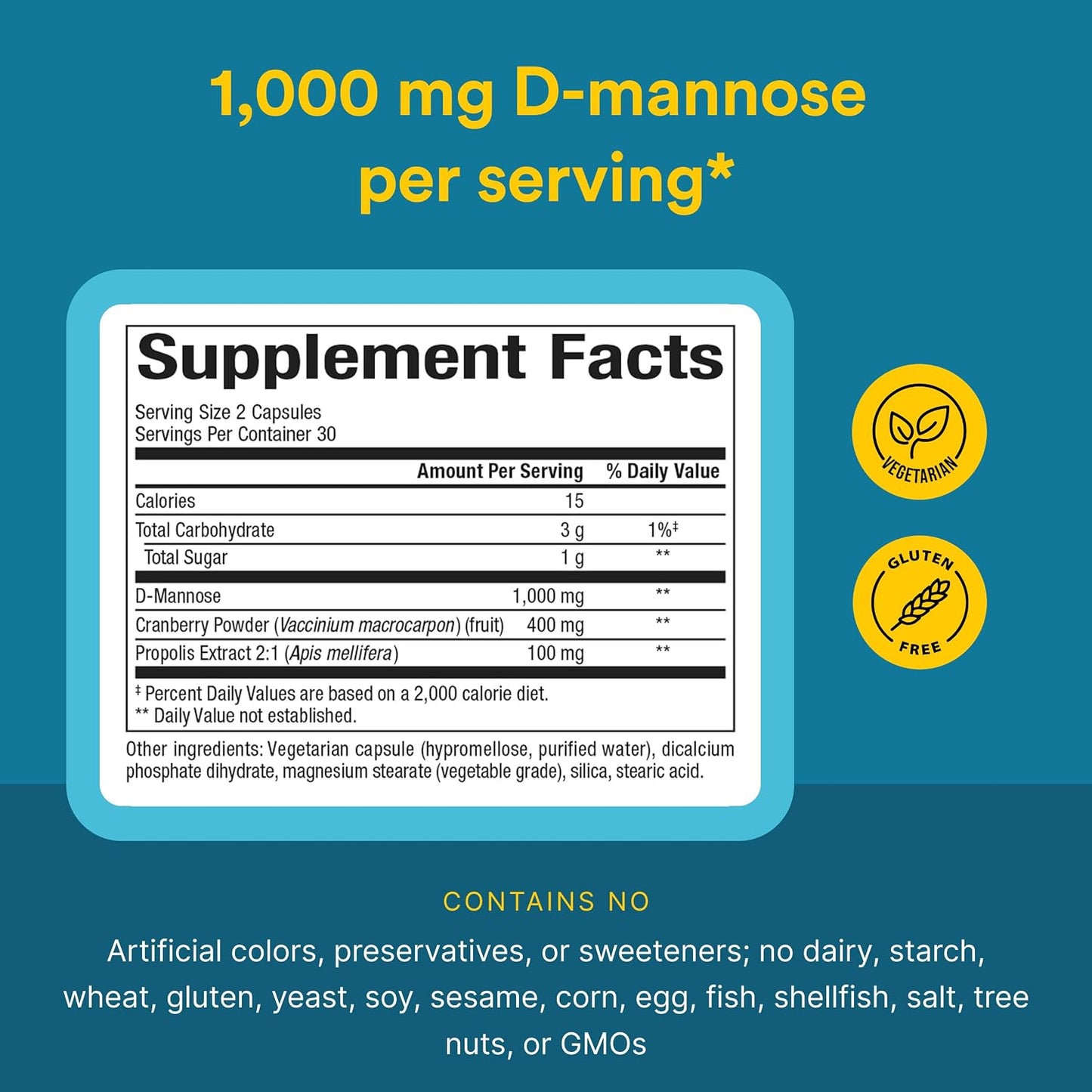 D-Mannose Plus Capsules by Natural Factors
