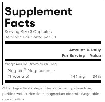 Cognitive Magnesium Threonate Capsules by Natural Factors