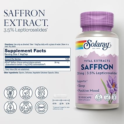 Saffron Extract 30mg Capsules by Solaray