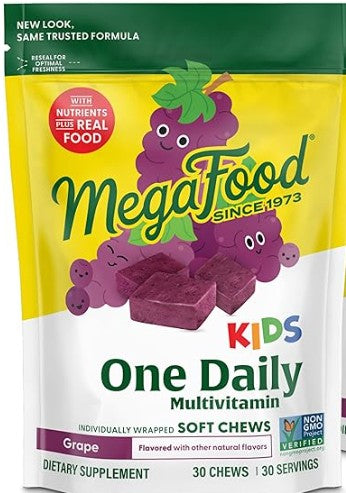 Kids One Daily Multivitamin Grape Soft Chews by MegaFood
