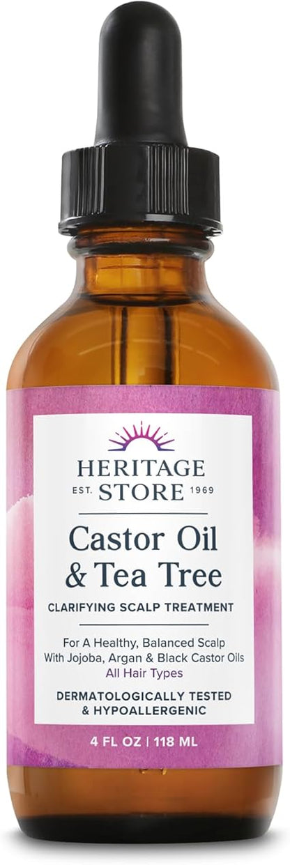 Castor Oil & Tea Tree Scalp Treatment Oil by Heritage Store