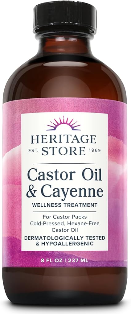 Castor Oil & Cayenne Carrier Oil by Heritage Store