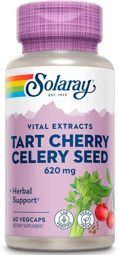 Tart Cherry & Celery Seed Extract Capsules by Solaray