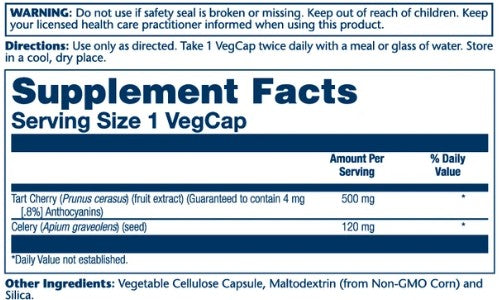 Tart Cherry & Celery Seed Extract Capsules by Solaray