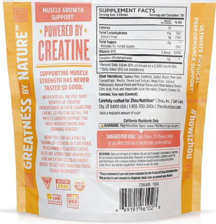 Creatine Peach Mango Gummy Chews by Zhou