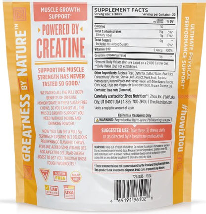 Creatine Peach Mango Gummy Chews by Zhou
